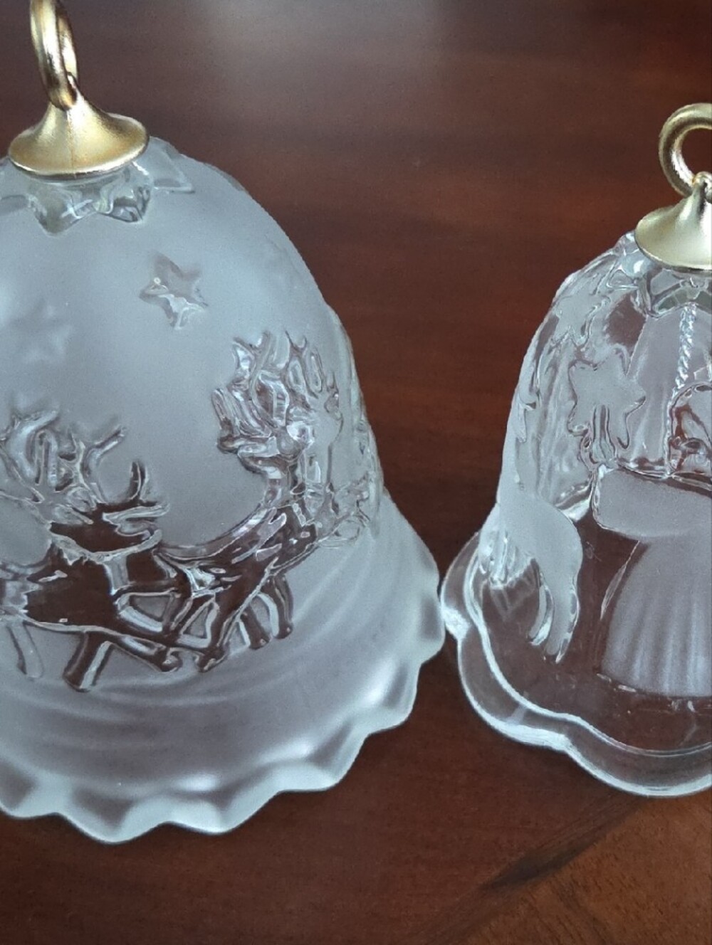 Mikasa Frosted Glass Bell Ornaments in Clear/White